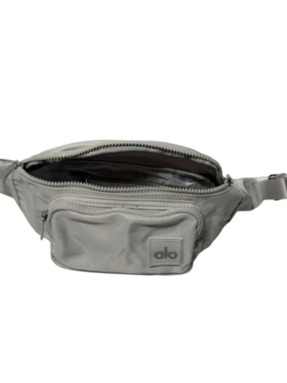 Alo Yoga Belt Bag Light Silver Crossbody Fanny Pack NWT Multi Pocket - Picture 5 of 7